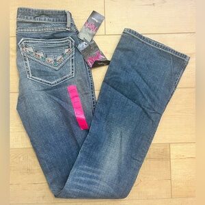 NWT Wrangler Rock 47 Women's Jeans Stretch Blue Denim Western  Boot Cut 28 x 36